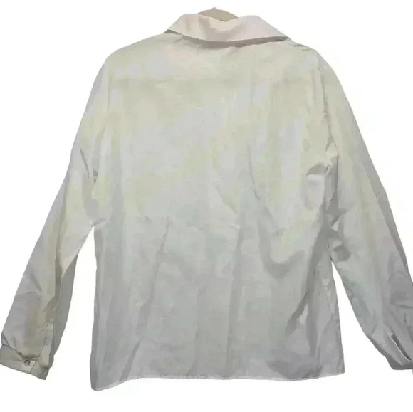 Vintage Classic Fashions Classic White Sheer Button Up Shirt Size 14 *Read* - Picture 2 of 16